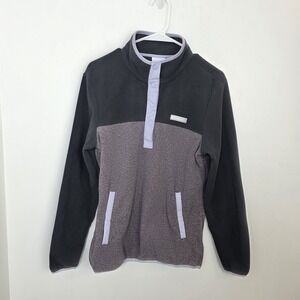 Columbia Gray Purple Benton Springs Fleece Half Snap Outdoor Pullover Size M